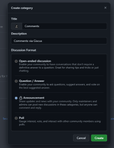 discussions configuration options