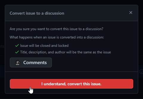 github issue to discussion