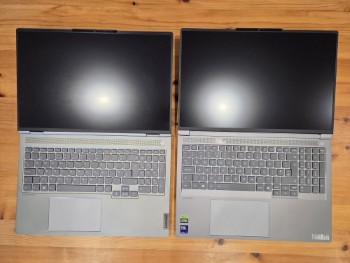 ThinkBook Gen 2 vs ThinkBook Gen 6 top-down view, fully open