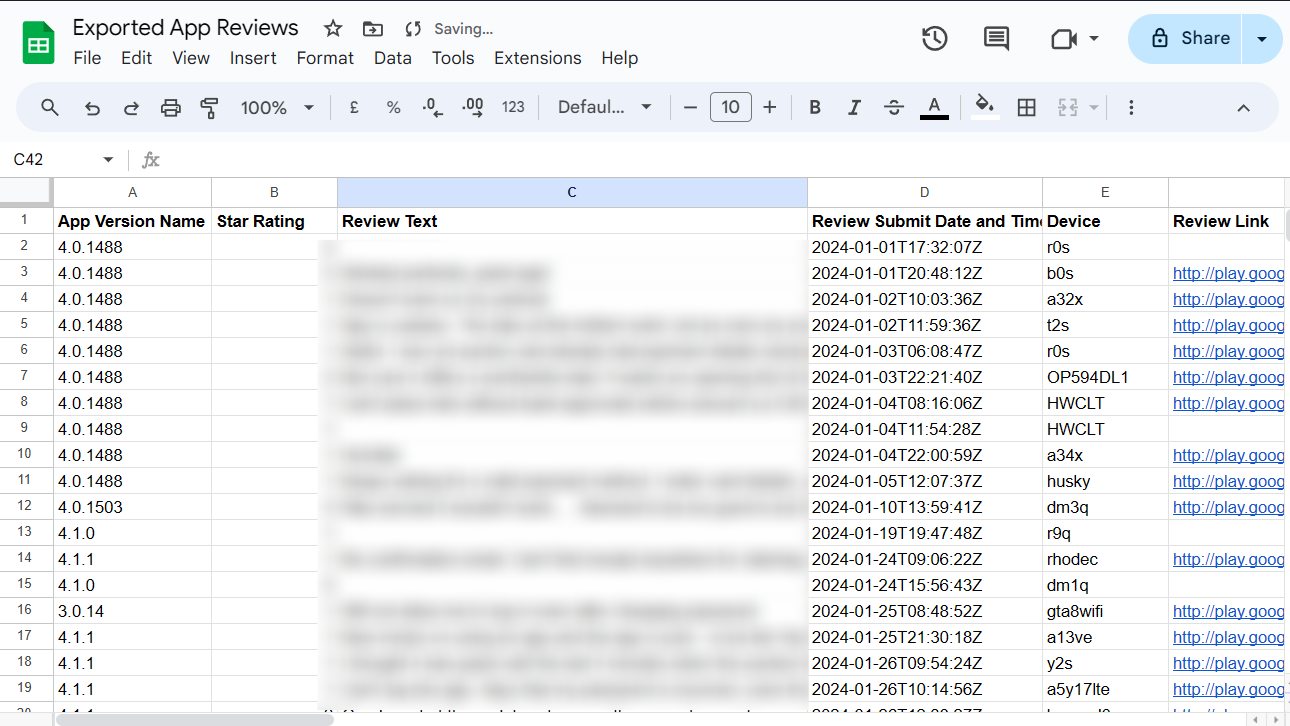 Preview image of How to bulk export your Android app's reviews into a Google Sheet for analysis