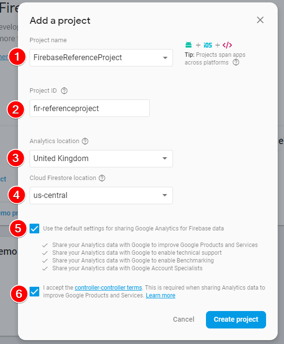 create-firebase-project