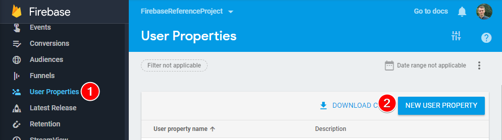 user properties